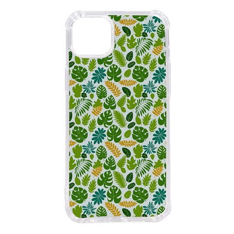 Leaves Tropical Background Pattern Green Botanical Texture Nature Foliage iPhone 14 Plus TPU UV Print Case from UrbanLoad.com Front