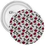 Roses Flowers Leaves Pattern Scrapbook Paper Floral Background 3  Buttons