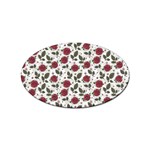Roses Flowers Leaves Pattern Scrapbook Paper Floral Background Sticker Oval (10 pack)