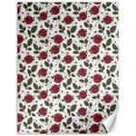 Roses Flowers Leaves Pattern Scrapbook Paper Floral Background Canvas 12  x 16 