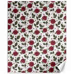Roses Flowers Leaves Pattern Scrapbook Paper Floral Background Canvas 16  x 20 