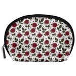 Roses Flowers Leaves Pattern Scrapbook Paper Floral Background Accessory Pouch (Large)