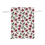 Roses Flowers Leaves Pattern Scrapbook Paper Floral Background Lightweight Drawstring Pouch (S)
