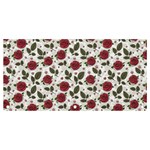 Roses Flowers Leaves Pattern Scrapbook Paper Floral Background Banner and Sign 4  x 2 