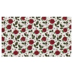 Roses Flowers Leaves Pattern Scrapbook Paper Floral Background Banner and Sign 7  x 4 