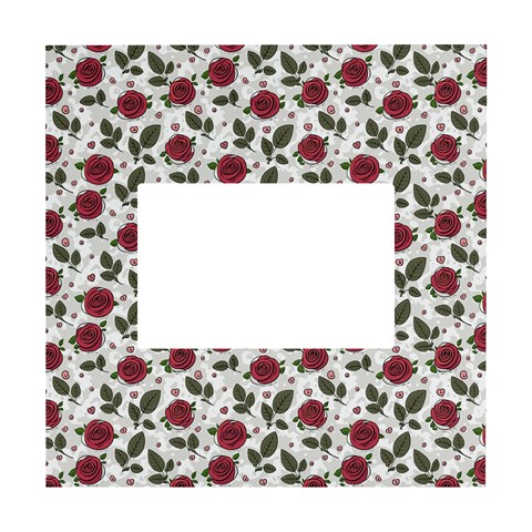 Roses Flowers Leaves Pattern Scrapbook Paper Floral Background White Box Photo Frame 4  x 6  from UrbanLoad.com Front