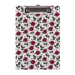 Roses Flowers Leaves Pattern Scrapbook Paper Floral Background A5 Acrylic Clipboard