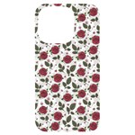 Roses Flowers Leaves Pattern Scrapbook Paper Floral Background iPhone 14 Pro Black UV Print Case