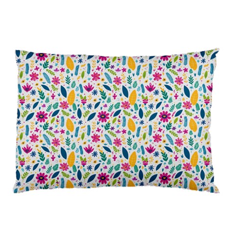 Background Pattern Leaves Pink Flowers Spring Yellow Leaves Pillow Case from UrbanLoad.com 26.62 x18.9  Pillow Case