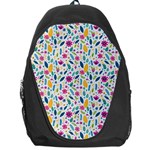 Background Pattern Leaves Pink Flowers Spring Yellow Leaves Backpack Bag