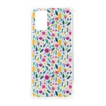 Background Pattern Leaves Pink Flowers Spring Yellow Leaves Samsung Galaxy S20Plus 6.7 Inch TPU UV Case