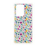 Background Pattern Leaves Pink Flowers Spring Yellow Leaves Samsung Galaxy S20 Ultra 6.9 Inch TPU UV Case