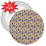 Floral Flowers Leaves Tropical Pattern 3  Buttons (10 pack) 