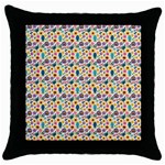 Floral Flowers Leaves Tropical Pattern Throw Pillow Case (Black)