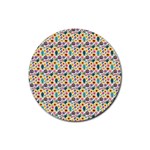 Floral Flowers Leaves Tropical Pattern Rubber Round Coaster (4 pack)