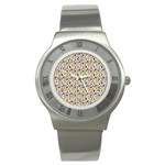 Floral Flowers Leaves Tropical Pattern Stainless Steel Watch