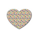 Floral Flowers Leaves Tropical Pattern Rubber Coaster (Heart)