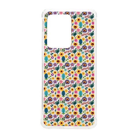 Floral Flowers Leaves Tropical Pattern Samsung Galaxy S20 Ultra 6.9 Inch TPU UV Case from UrbanLoad.com Front