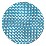 Blue Wave Sea Ocean Pattern Background Beach Nature Water Magnet 5  (Round)