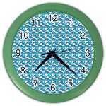 Blue Wave Sea Ocean Pattern Background Beach Nature Water Color Wall Clock