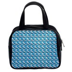Blue Wave Sea Ocean Pattern Background Beach Nature Water Classic Handbag (Two Sides)