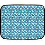 Blue Wave Sea Ocean Pattern Background Beach Nature Water Fleece Blanket (Mini)