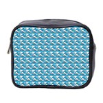 Blue Wave Sea Ocean Pattern Background Beach Nature Water Mini Toiletries Bag (Two Sides)