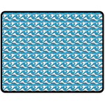 Blue Wave Sea Ocean Pattern Background Beach Nature Water Fleece Blanket (Medium)