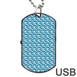 Blue Wave Sea Ocean Pattern Background Beach Nature Water Dog Tag USB Flash (Two Sides)