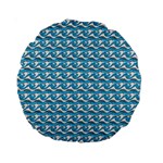 Blue Wave Sea Ocean Pattern Background Beach Nature Water Standard 15  Premium Round Cushions