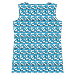 Blue Wave Sea Ocean Pattern Background Beach Nature Water Women s Basketball Tank Top from UrbanLoad.com Back