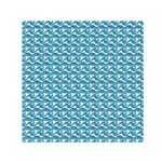 Blue Wave Sea Ocean Pattern Background Beach Nature Water Square Satin Scarf (30  x 30 )