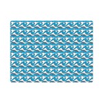 Blue Wave Sea Ocean Pattern Background Beach Nature Water Premium Plush Fleece Blanket (Mini)