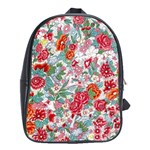 Flower Bloom Blossom Botanical Color Colorful Colour Element Digital Floral Floral Pattern School Bag (XL)
