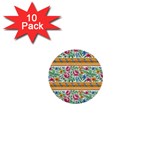 Flower Pattern Art Vintage Blooming Blossom Botanical Nature Famous 1  Mini Buttons (10 pack) 