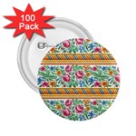 Flower Pattern Art Vintage Blooming Blossom Botanical Nature Famous 2.25  Buttons (100 pack) 