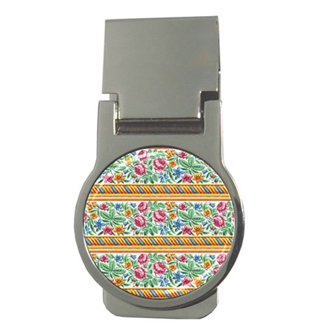 Flower Pattern Art Vintage Blooming Blossom Botanical Nature Famous Money Clips (Round)  from UrbanLoad.com Front