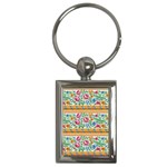 Flower Pattern Art Vintage Blooming Blossom Botanical Nature Famous Key Chain (Rectangle)