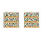 Flower Pattern Art Vintage Blooming Blossom Botanical Nature Famous Cufflinks (Square)