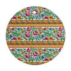 Flower Pattern Art Vintage Blooming Blossom Botanical Nature Famous Round Ornament (Two Sides) from UrbanLoad.com Front