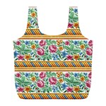 Flower Pattern Art Vintage Blooming Blossom Botanical Nature Famous Full Print Recycle Bag (L)