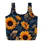 Flowers Pattern Spring Bloom Blossom Rose Nature Flora Floral Plant Full Print Recycle Bag (L)