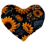 Flowers Pattern Spring Bloom Blossom Rose Nature Flora Floral Plant Large 19  Premium Flano Heart Shape Cushions