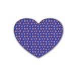 Cute sketchy monsters motif pattern Rubber Heart Coaster (4 pack)