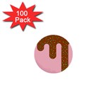 Ice Cream Dessert Food Cake Chocolate Sprinkles Sweet Colorful Drip Sauce Cute 1  Mini Buttons (100 pack) 