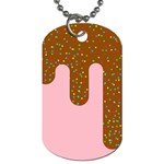 Ice Cream Dessert Food Cake Chocolate Sprinkles Sweet Colorful Drip Sauce Cute Dog Tag (Two Sides)