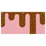 Ice Cream Dessert Food Cake Chocolate Sprinkles Sweet Colorful Drip Sauce Cute Banner and Sign 4  x 2 