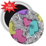 Lines Line Art Pastel Abstract Multicoloured Surfaces Art 3  Magnets (10 pack) 