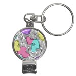 Lines Line Art Pastel Abstract Multicoloured Surfaces Art Nail Clippers Key Chain