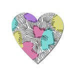 Lines Line Art Pastel Abstract Multicoloured Surfaces Art Heart Magnet